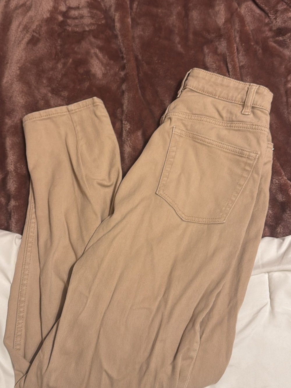 H&M Straight Leg Jeans in Light Tan
